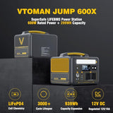 VTOMAN Jump 600X Power Station, 600W, 299Wh Solar Generator, PD60W