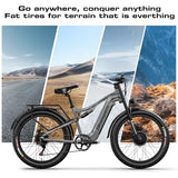 Shengmilo Dual Suspension S600 E-Mountain Bike Dual Motor Electric Motorbike 26Inch Fat Tire Electric Bike 840WH Battery with Removable Li-Ion Battery and 7 Speed Gear for Adults-Men(UK Warehouse)