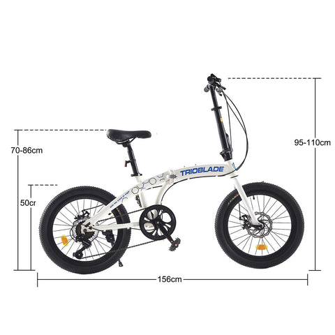 BSTSEL 20 Inch Folding Bike Adult,For Adult Men and Women Teens, Lightweight Aluminium Frame, 7 Speed Shimano Drivetrain, Foldable Bike With Disc Brake, Adult Bike Foldable Bicycle (White)