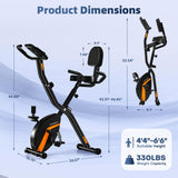 2025 Foldable Exercise Bike, Magnetic Resistance, LCD, Heart Rate Sensor