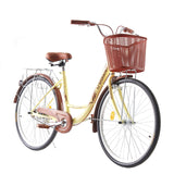 TRIOBLADE Vintage Ladies Bike with Basket Hybrid Bicycle for Women 26 Inch Wheel Lightweight Commuter City bike 17" Frame