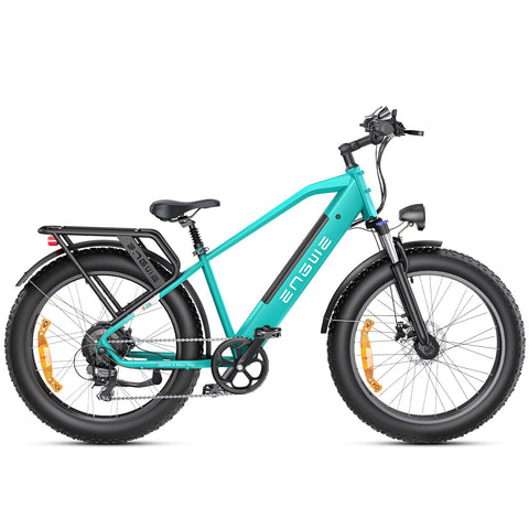 ENGWE E26 Electric Bike E-Bike for Adults with 26"x4.0" Fat Tire,250W E Mountain Bike 48V 16Ah Battery Range Up to 140KM, Speed-7 Dual Suspension All-Terrain Ebike MTB (High-Step, Gem Blue)