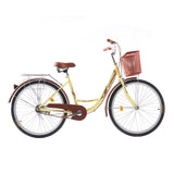 TRIOBLADE Vintage Ladies Bike with Basket Hybrid Bicycle for Women 26 Inch Wheel Lightweight Commuter City bike 17" Frame