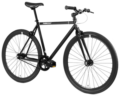 FabricBike-Fixed Gear Bike, Single Speed,Hi-Ten steel black frame, 10Kg (Fully Matte Black, M-53)